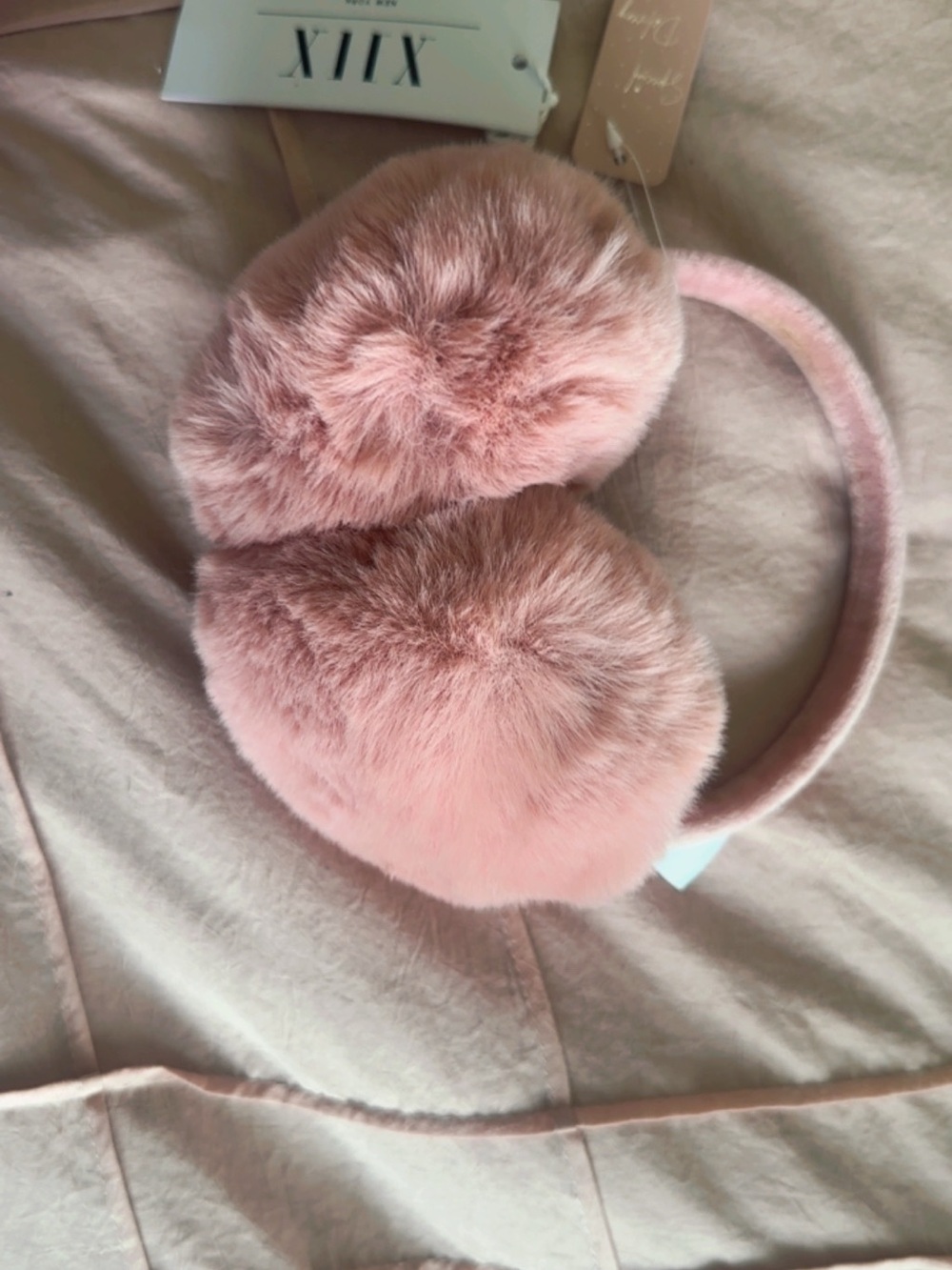 Collection XIIX Plush Blush Pink Faux Fur Earmuffs